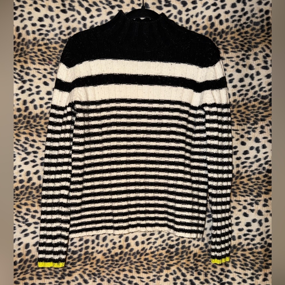 Chinti & Parker Black and White Striped Crewneck Sweater